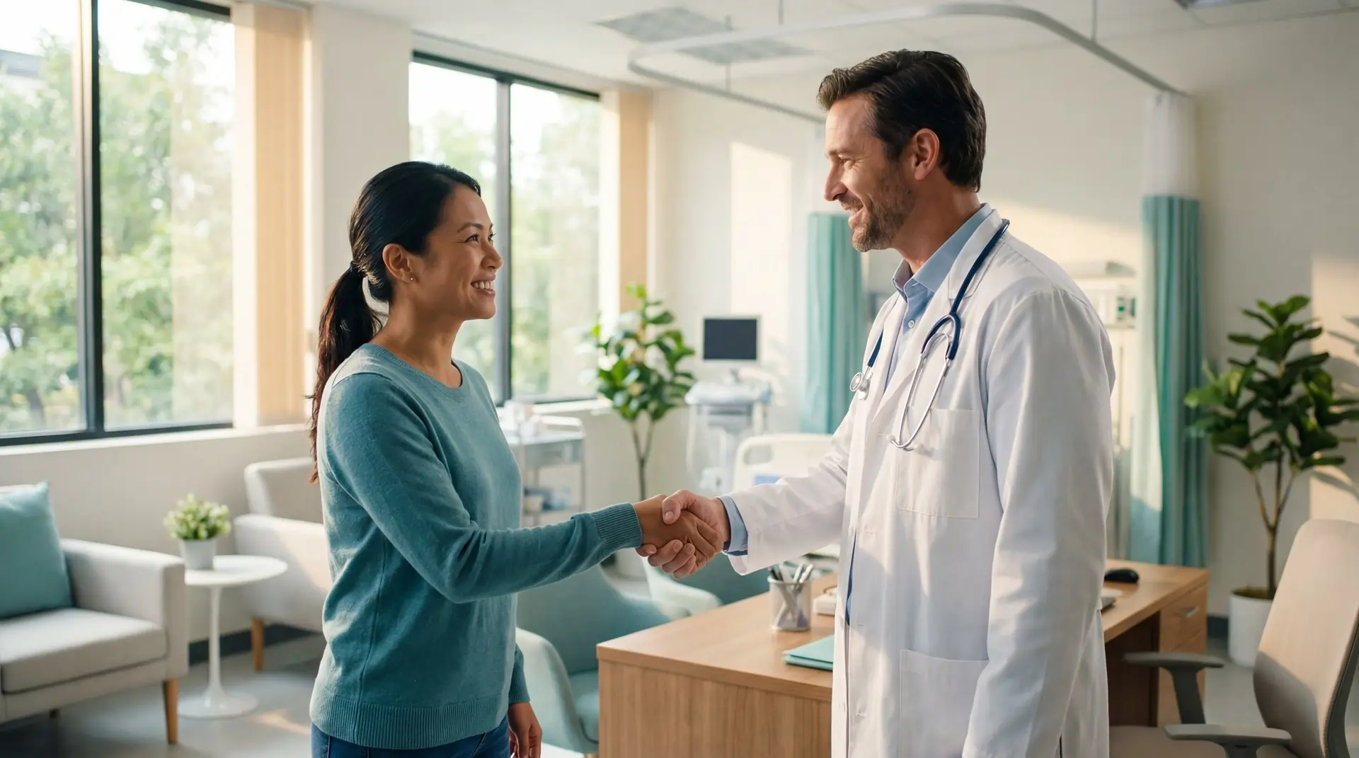 Doctor and patient consultation